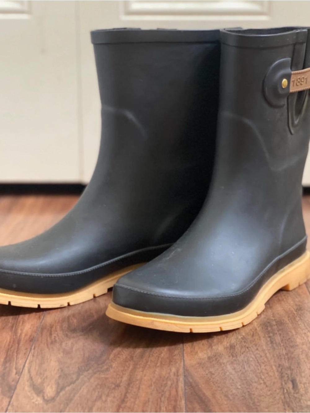 Western Chief Black Rain Boots with Tan Outsole